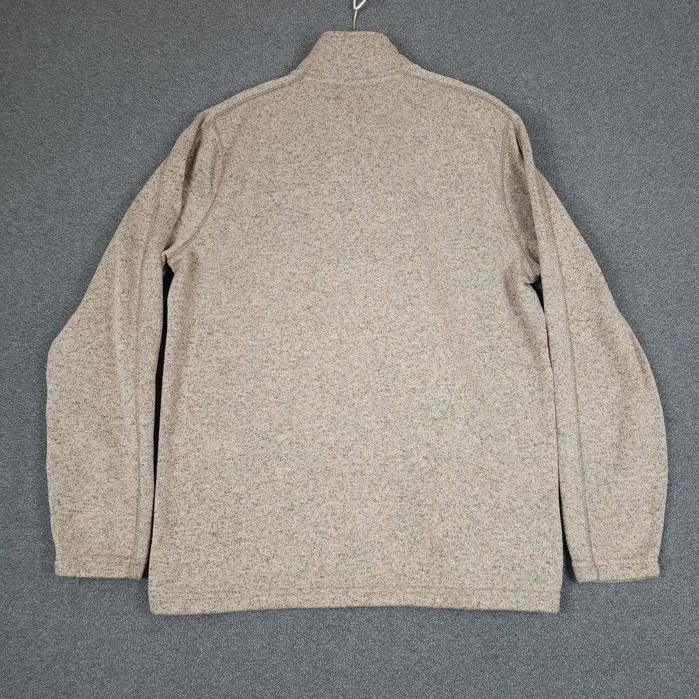 Eddie Bauer Men's Large L Heathered Gray Fleece 1/4‎ Zip Pullover Sweater